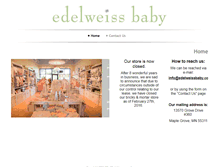 Tablet Screenshot of edelweissbaby.com